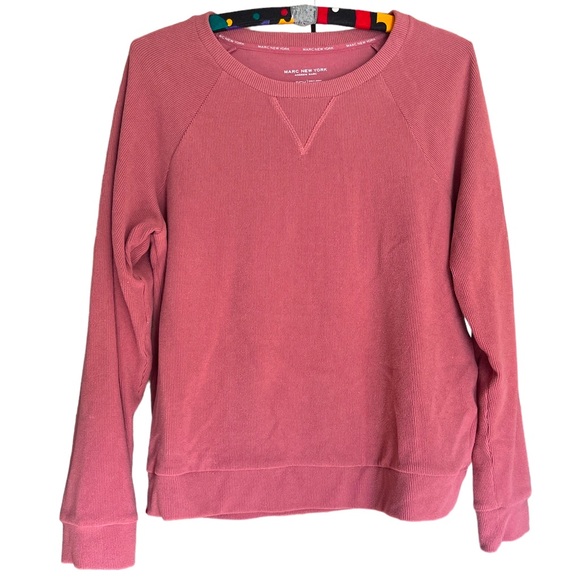 MARC NEW YORK ANDREW MARC l Women’s Blush Ribbed Crewneck Sweater Size Small - Picture 1 of 4